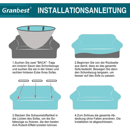 Elastischer Sofabezug 3-Sitzer Weinrot | Modern & Schutz für Wohnzimmer