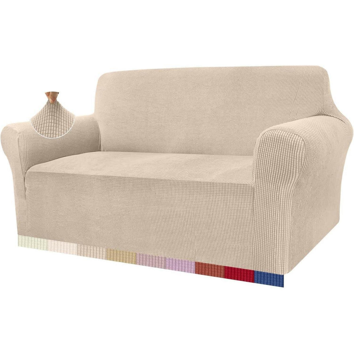 Elastischer Sofabezug 2-Sitzer Beige – Modern & Schutz für Ihr Sofa