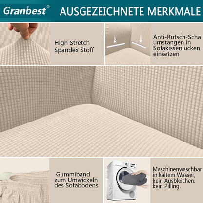 Elastischer Sofabezug 2-Sitzer Beige – Modern & Schutz für Ihr Sofa