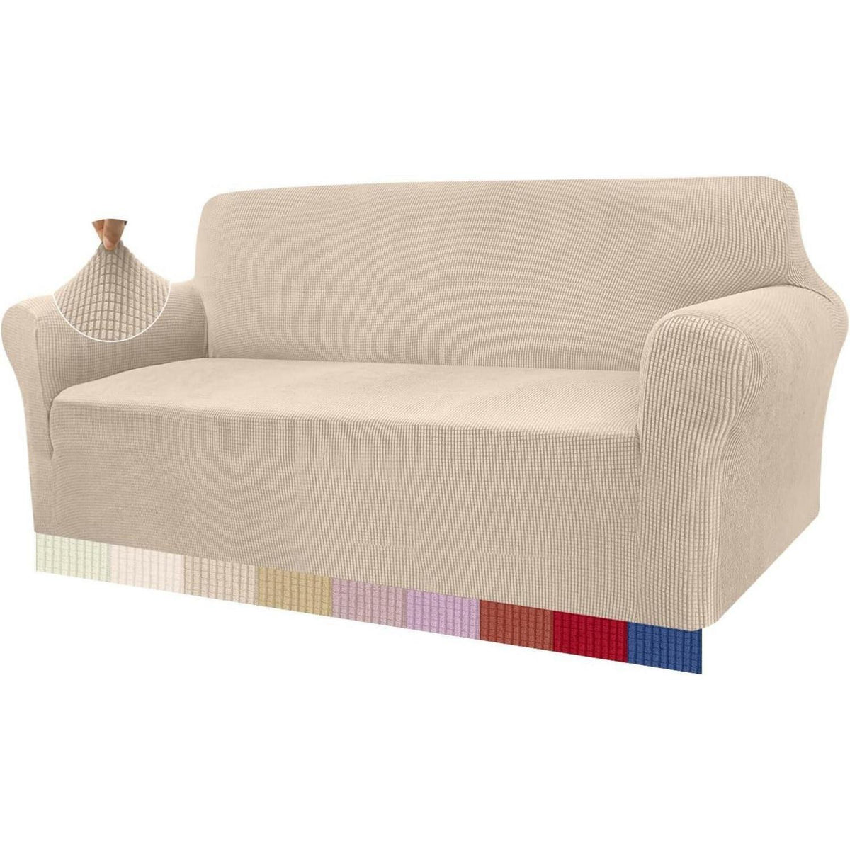 Elastischer Sofabezug 3-Sitzer Beige – Modern & Schutzhülle