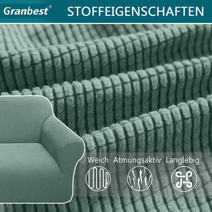 Elastischer Sofabezug 3-Sitzer Salbei - Modern & Schutzhülle