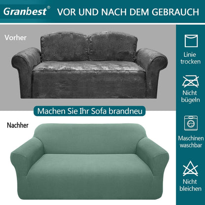Elastischer Sofabezug 3-Sitzer Salbei - Modern & Schutzhülle