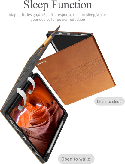 AUAUA iPad Pro 11 Hülle 2022/2021/2020/2018 PU Leder Smart Cover Braun