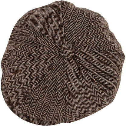 Newsboy Mütze Fischgräten Tweed 8-Panel Gatsby Cap Herren Damen 61-63cm
