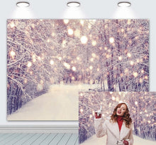 Snowfield Forest Bokeh Hintergrund Winter Christmas Party Dekor 2.1 x