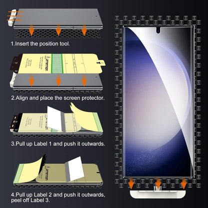 Samsung Galaxy S23 Ultra TPU Schutzfolie & Panzer Glas - 4-teiliges Set