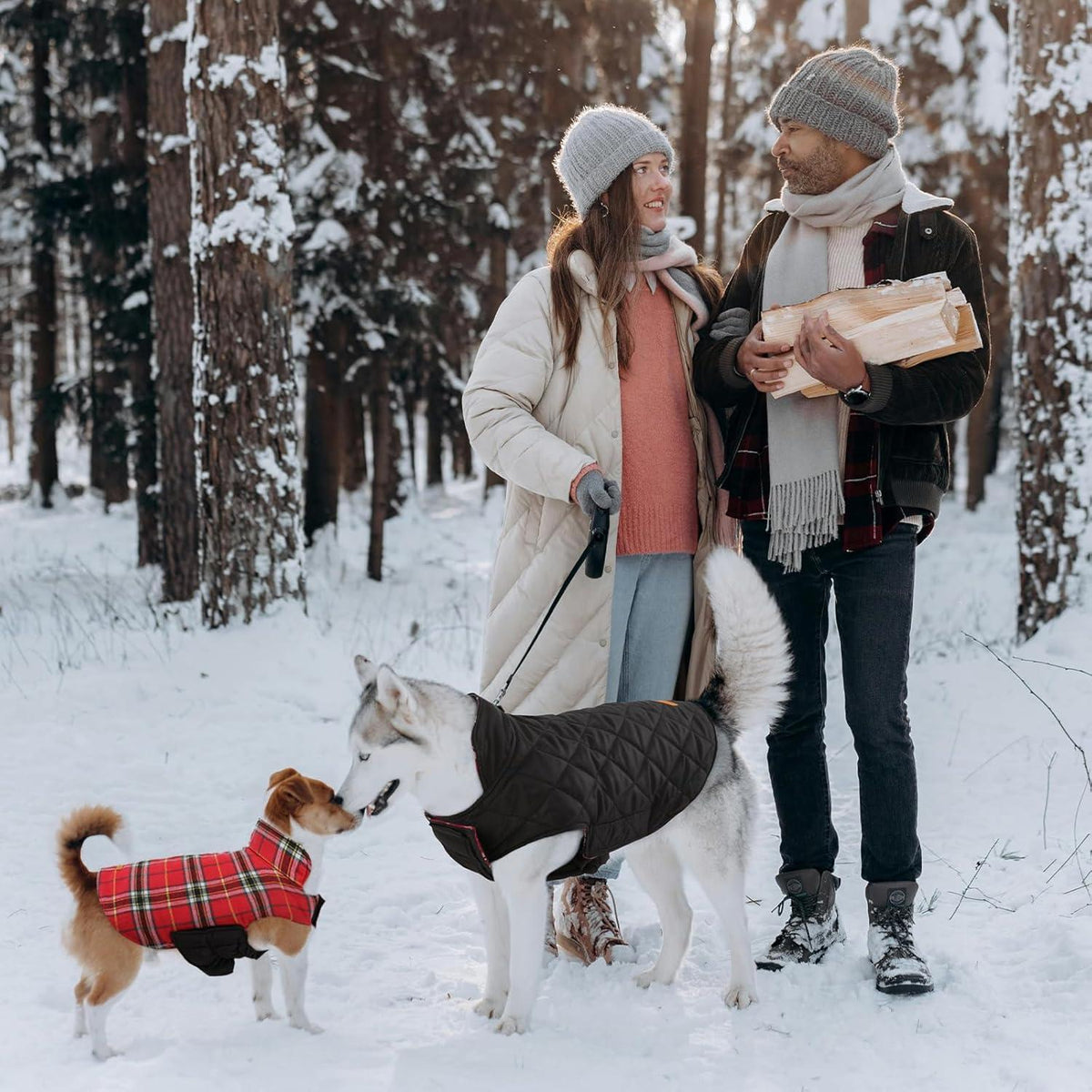 Hundemantel Winter Hundejacke Große Hunde Wasserdicht Fleece Draußen
