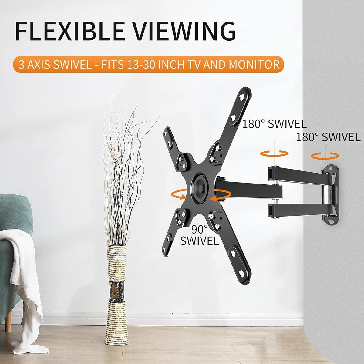 TV Wandhalterung Schwenkbar 13-39 Zoll LED LCD Flach
