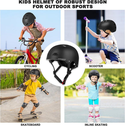 Fahrradhelm Kinder Radhelm Skateboard Sporthelm CE 3-14 Jahre Black