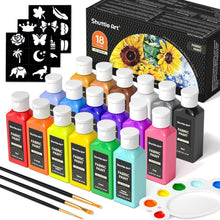 Textilfarben Set 18 waschfeste Stoffmalfarben 60ml mit