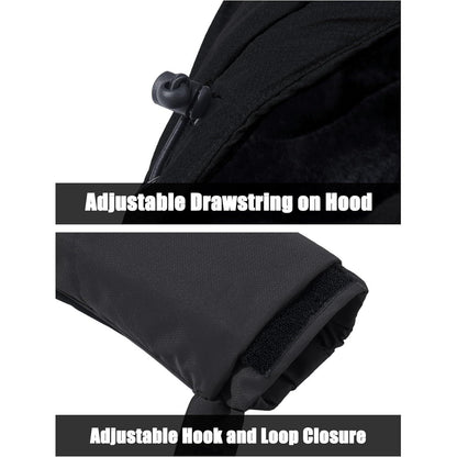 Herren Winter Skijacke Fleece Gefüttert Wasserdicht Atmungsaktiv Grau XXL