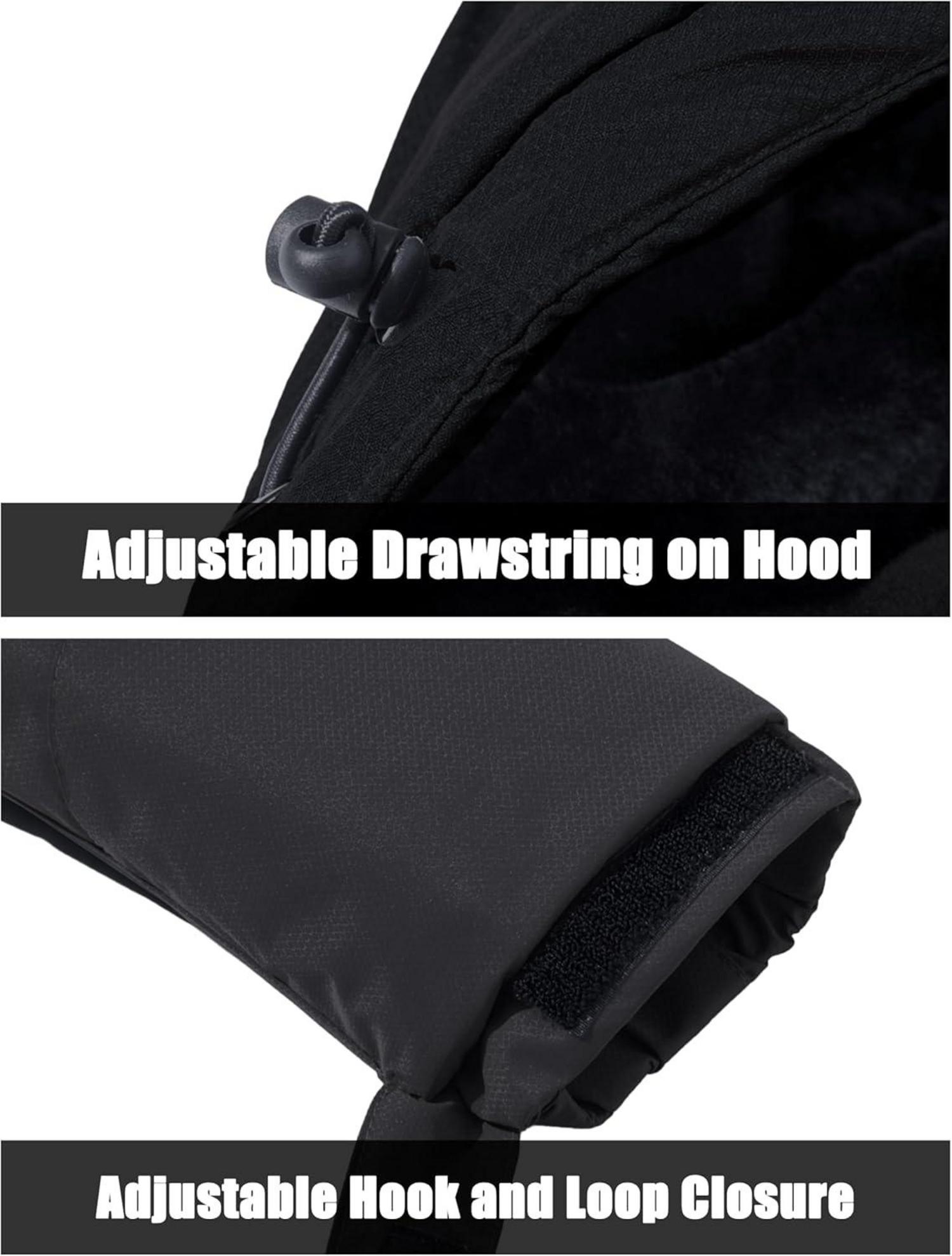 Winter Skijacke Herren Fleece Softshelljacke Atmungsaktiv Wasserdicht L Grau