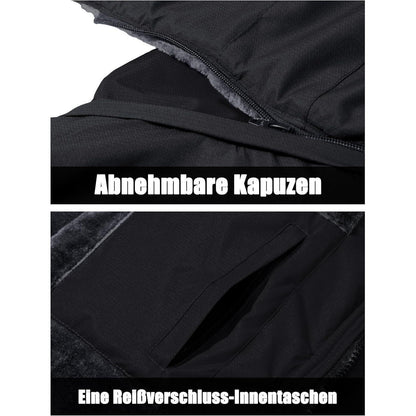 Herren Winter Skijacke Fleece Gefüttert Wasserdicht