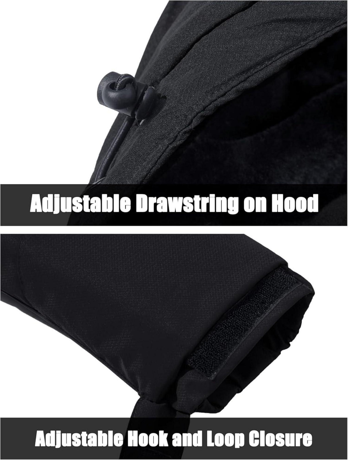 Herren Winter Skijacke Fleece Softshelljacke Schwarz S