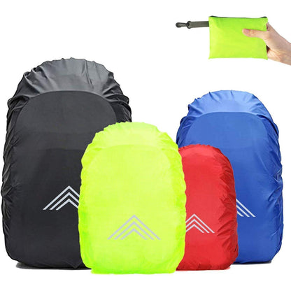 Wasserdichter Rucksack Regenhülle mit Reflektoren – XL (50-65L) Schwarz