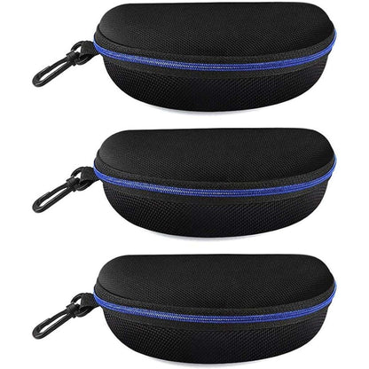 Brillenetui mit Karabiner, 3 Stück Blau