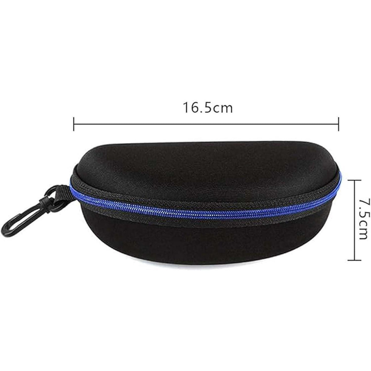 Brillenetui mit Karabiner, 3 Stück Blau