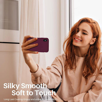 iPhone XS/X Silikon Case Ultra Dünn Flüssig Silikon Hülle Weinrot