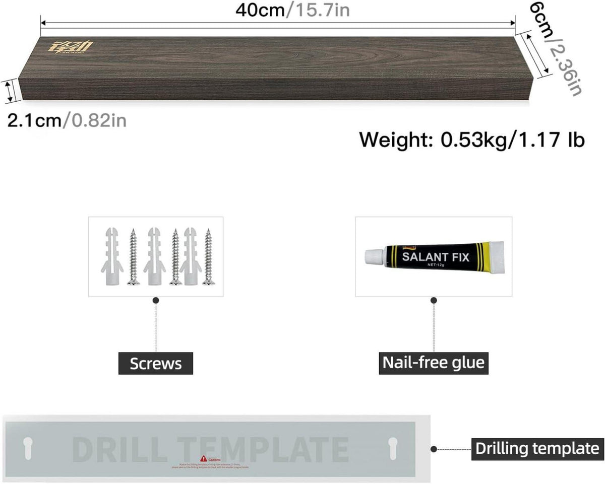 Findking 40cm Eschenholz Magnetischer Messerstreifen für die
