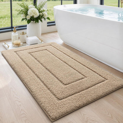 Rutschfeste Badematte Mikrofaser Beige 60x110 cm