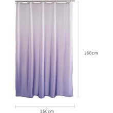 Schmaler Duschvorhang Polyester Textil 150x180 Weiß Lila mit