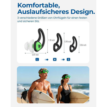 Wasserdichte Schwimm-Ohrstöpsel Set (2er Pack) - Grün Minzgrün