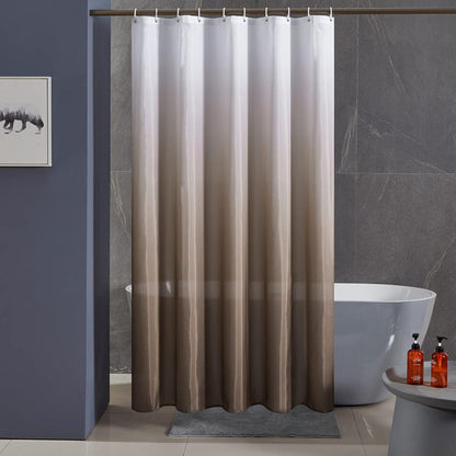 Duschvorhang Textil Anti-schimmel Wasserdicht Polyester Weiß Taupe