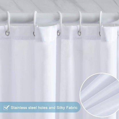 Schmaler Duschvorhang Polyester Weiß Wasserabweisend