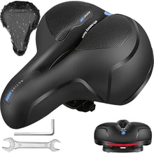 Bequemer Fahrradsattel mit Doppelfeder, blau