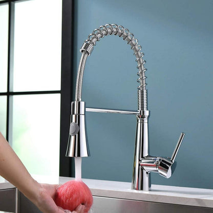 Moderne Chrom Küchenarmatur mit 360° Drehbarkeit und Brause