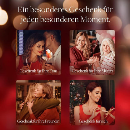 CDE Herz Halskette Ohrringe Set Rosegold Damen Geschenkbox