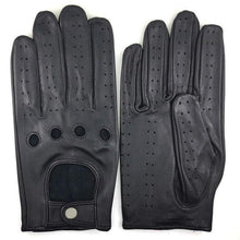 Herren Fahrhandschuhe aus Schaffell, Schwarz, Größe L