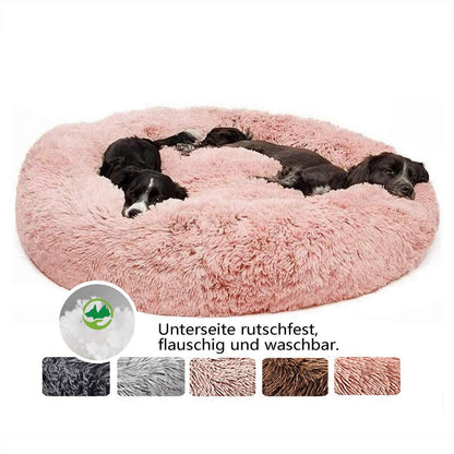 Flauschiges Hundebett Orthopädisch Ø 110cm Rosa