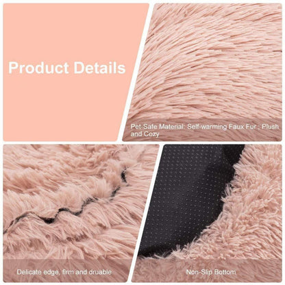 Flauschiges Hundebett Orthopädisch Ø 110cm Rosa