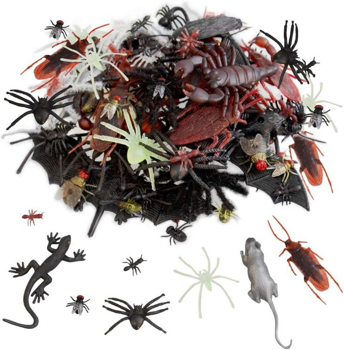 150er Packung Kunststoff Spinnen Käfer Halloween Dekoration