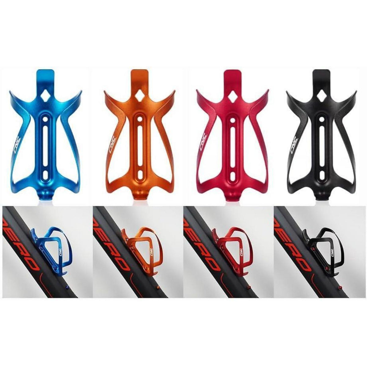 CNC Fahrrad Flaschenhalter Set (2x) Orange