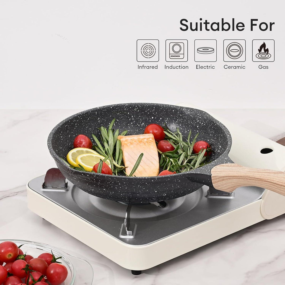 JEETEE 3tlg Pfannenset 20 24 28cm Induktion Antihaftbeschichtet