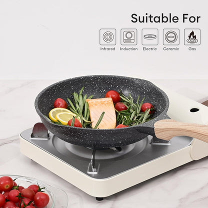 JEETEE 3tlg Pfannenset 20 24 28cm Induktion Antihaftbeschichtet
