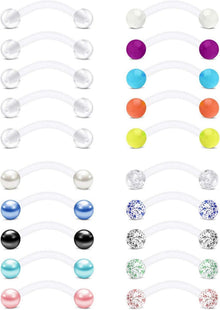 Set mit 10 Augenbrauenpiercings Rook Daith Bauchnabel 16G 8mm