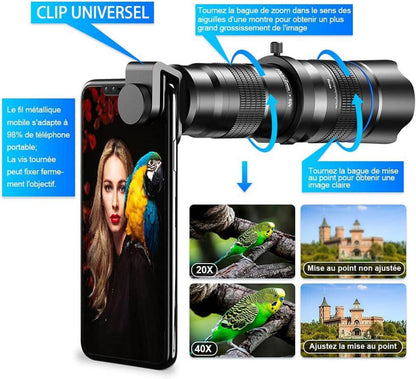 Apexel HD 20-40X Teleskop Zoomobjektiv für iPhone Huawei Samsung - 20-40-fach