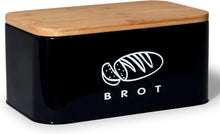 Brotkasten Bambus Deckel Metall Aufbewahrung Frischhalten 30cm 18cm