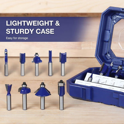 WORKPRO 15tlg. Fräser Set 8mm Schaft Oberfräse Zubehör Holz