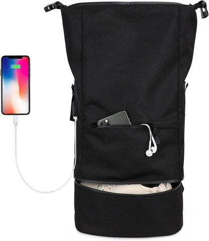 Sportrucksack mit Schuhfach, USB-Ladeanschluss, 15,6-Zoll-Laptop
