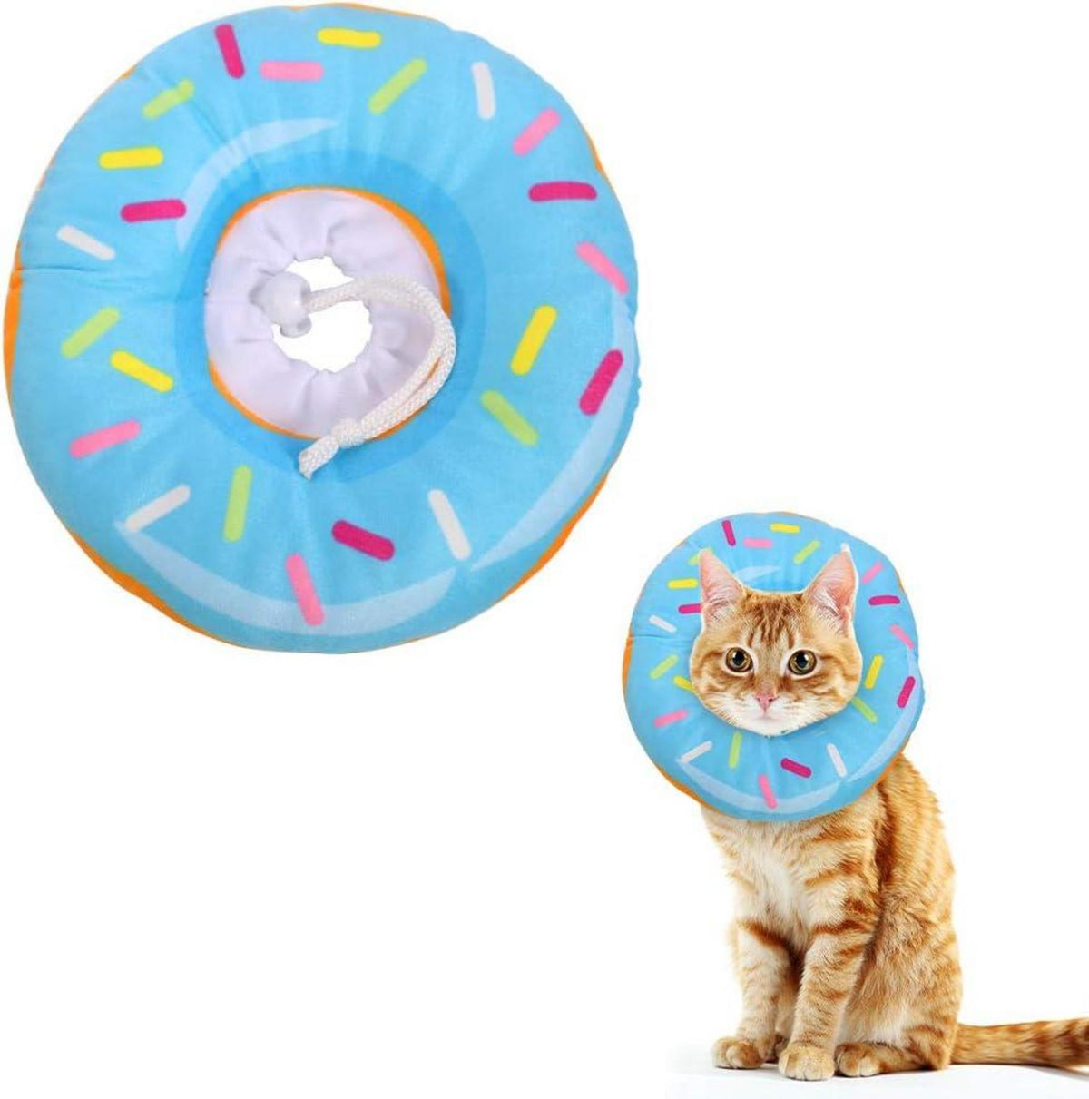 Weiches Donut-Halsband für Katzen und Welpen - XS Blau