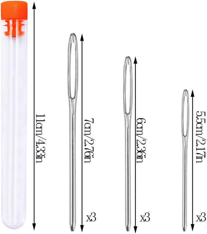 9-teiliges Nähnadeln Set Große Augen Leder Nähen Stoßnadel