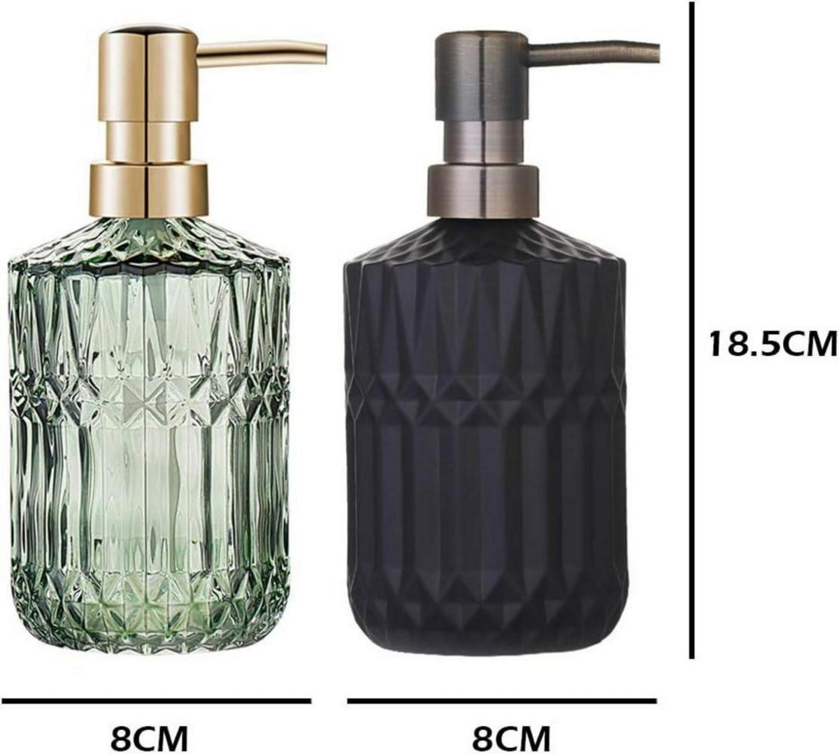 Nachfüllbarer Seifenspender aus Glas für Bad und Küche Schwarz