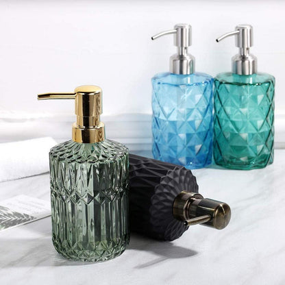 Nachfüllbarer Seifenspender aus dickem Glas - Grün, Badezimmer-Küche-Lotion