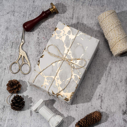 3er Set Marmor Geschenkpapierrolle 43,2x305 cm - Gridlines