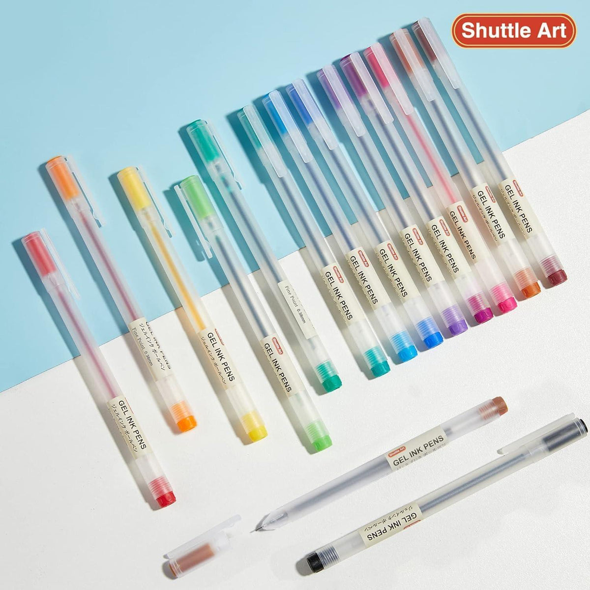 Gelstifte Set 15 Farben 0,38mm ultrafeine Spitze schnell trocknend