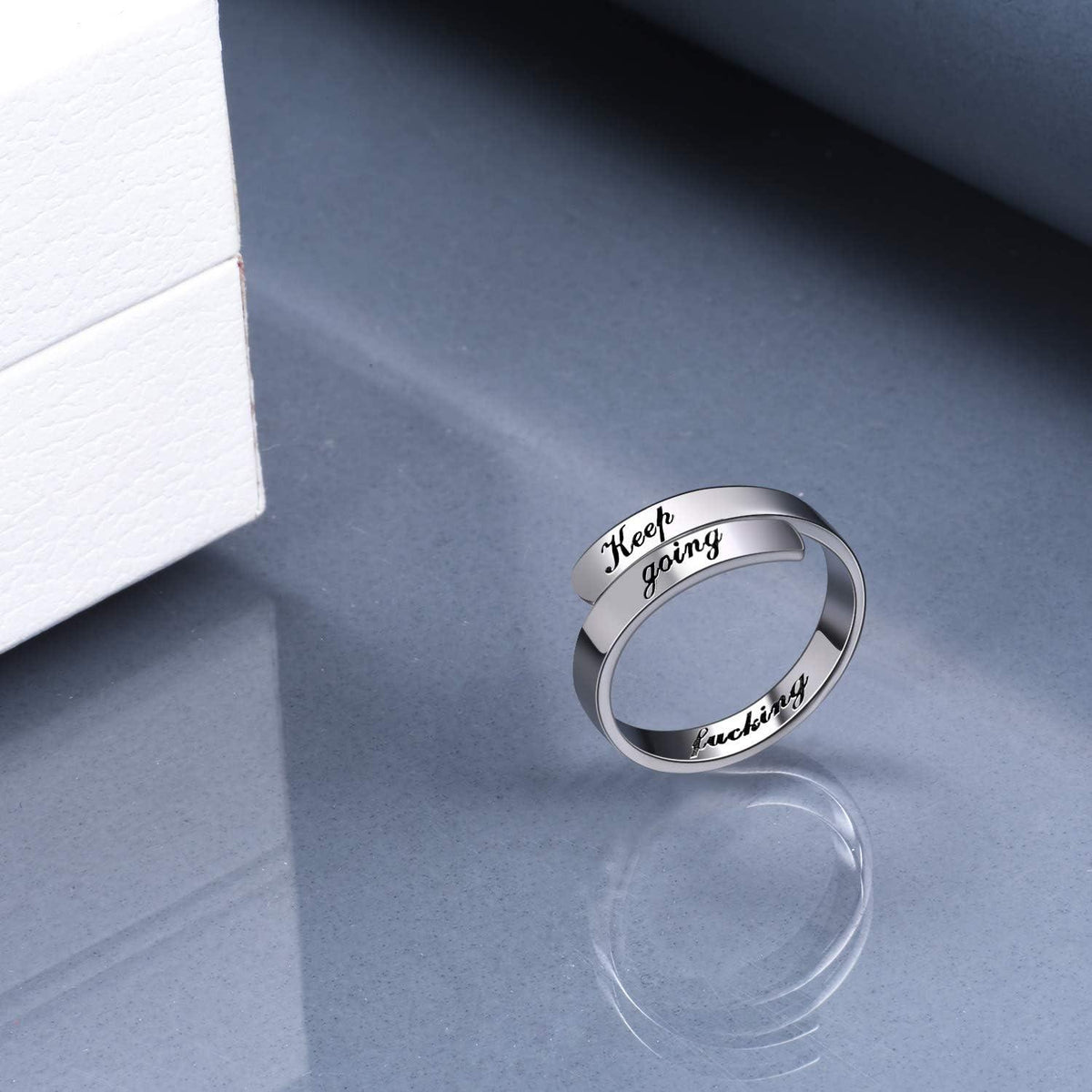 Inspiration Ring 925 Sterling-Silber verstellbar Gravur
